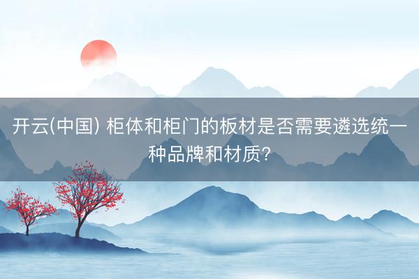 开云(中国) 柜体和柜门的板材是否需要遴选统一种品牌和材质?