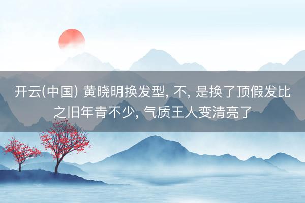 开云(中国) 黄晓明换发型， 不， 是换了顶假发比之旧年青不少， 气质王人变清亮了