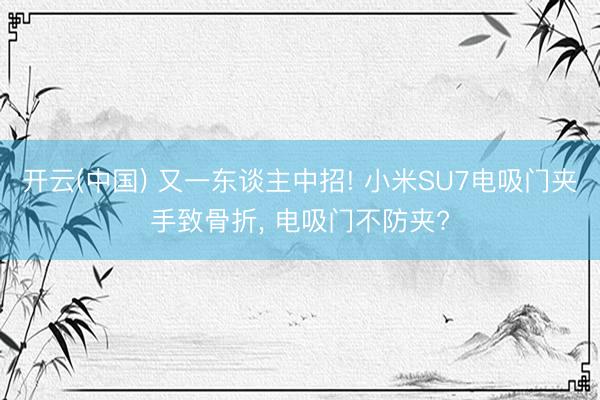 开云(中国) 又一东谈主中招! 小米SU7电吸门夹手致骨折， 电吸门不防夹?
