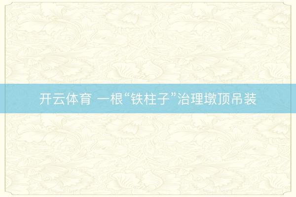 开云体育 一根“铁柱子”治理墩顶吊装
