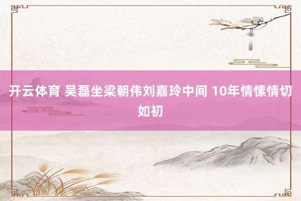 开云体育 吴磊坐梁朝伟刘嘉玲中间 10年情愫情切如初