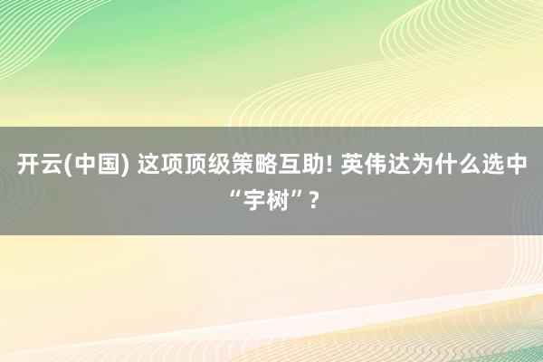 开云(中国) 这项顶级策略互助! 英伟达为什么选中“宇树”?